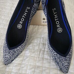Rothys Houndstooth Blue Retired Points 7.5